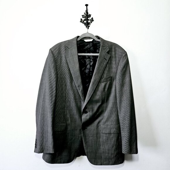 Samuelsohn Mens 44 Tall Sport Coat Blazer Jacket Wool 2-Button Check - Picture 1 of 5